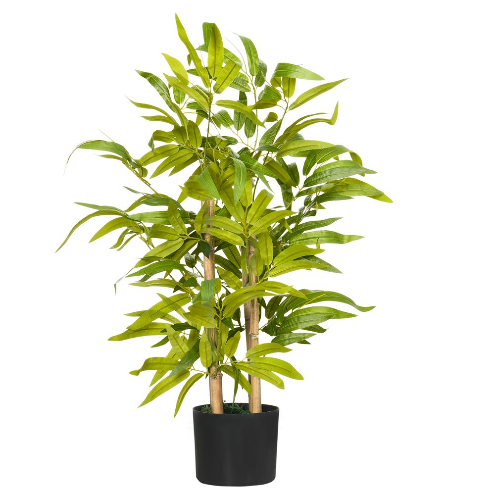 Premium HOMCOM Potted Artificial Bamboo Tree - Lifelike Indoor/Outdoor Decor, 60cm