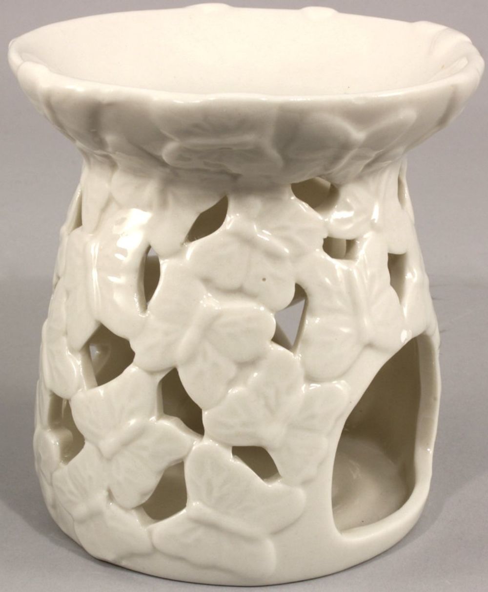 Premium White Ceramic Butterfly Oil Burner