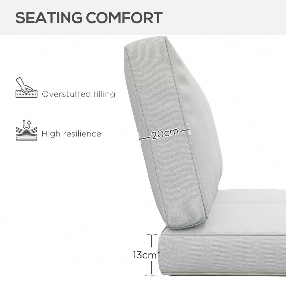 Premium Outsunny 2-Seater Outdoor Seat Cushion Set - High Quality, Light Grey