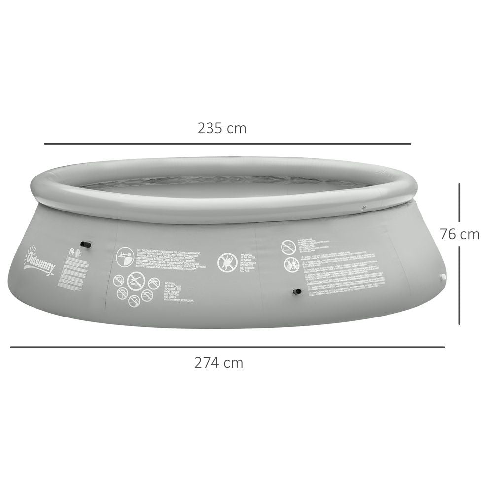 Premium 274cmx76cm Round Inflatable Swimming Pool + Hand Pump - Family-Sized for Summertime Fun