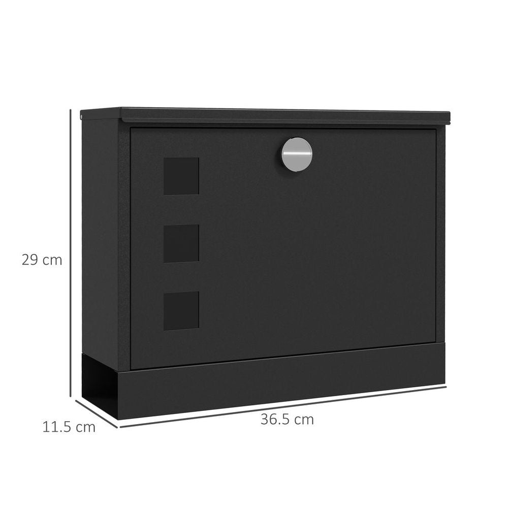 HOMCOM Wall Mounted Letterbox Mailbox - Windows & Keys - Easy Install - Max Security