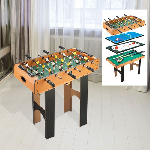 HOMCOM 4-In-1 Multi Games Table with Tennis Billiard Foosball Hockey 2 Types