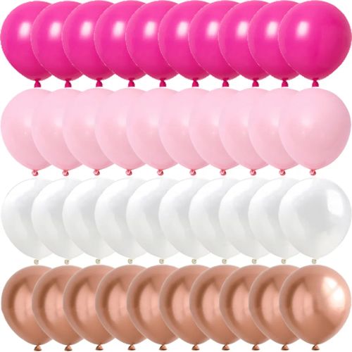 Elegant Rose Pink Latex Confetti Balloons for Special Occasion Decor