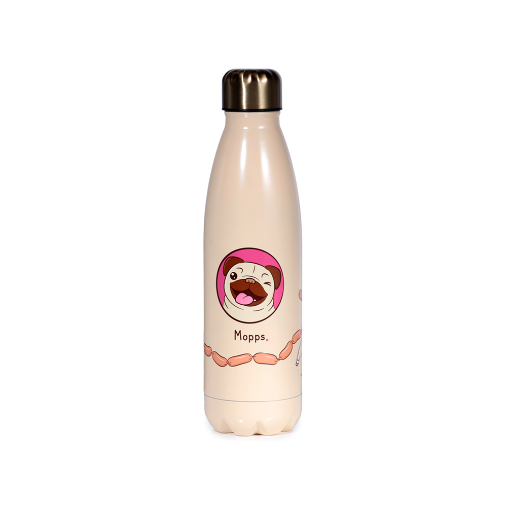 Reusable Stainless Steel Insulated Drinks Bottle 500ml - Mopps Pug