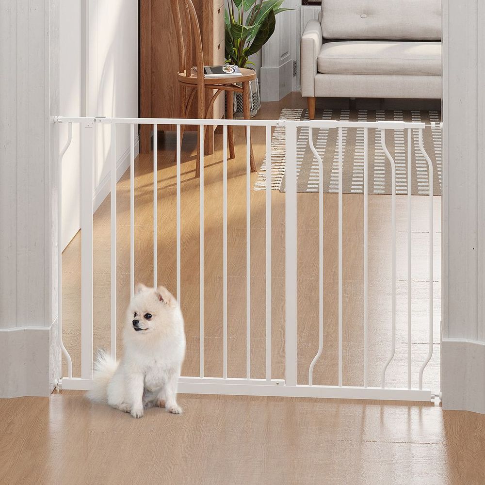 Ultimate Pet Safety Gate - PawHut Wide Stair Gate, 75-115cm, White