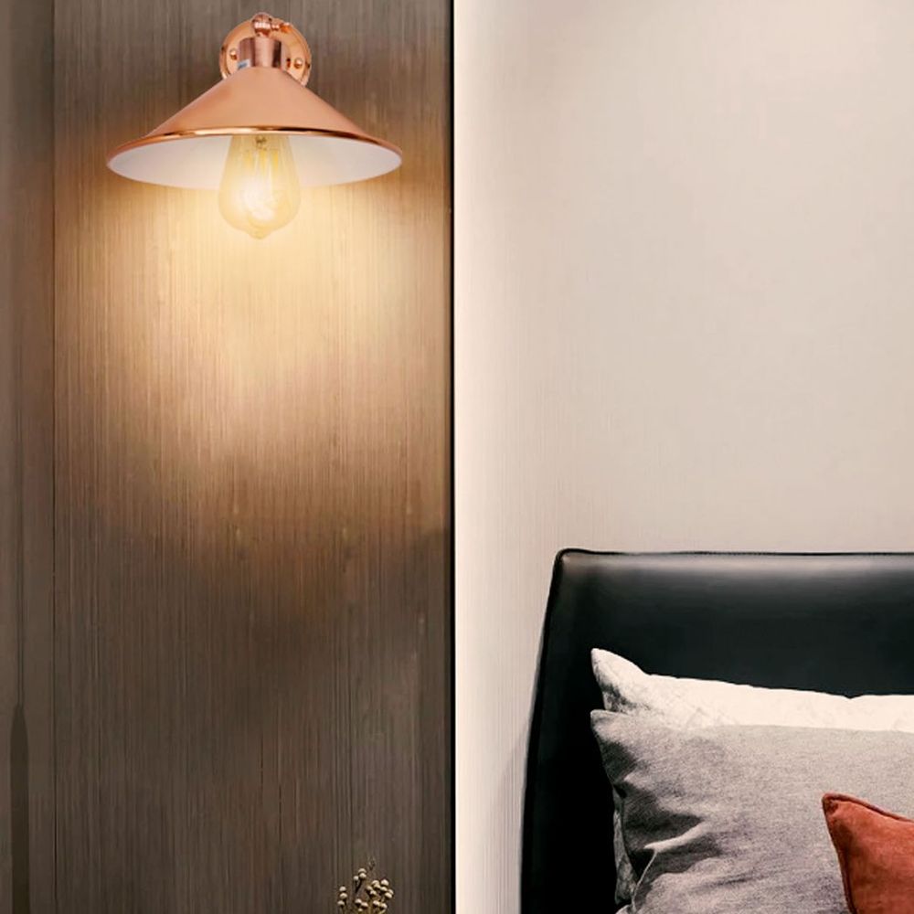 Vintage Industrial Rose Gold Retro Wall Light - Sturdy Metal Lamp Shade - Classic Style - E27"
Description: "Add a touch of vintage elegance to any space with this sturdy metal wall light. Perfect for living rooms, bedrooms, and more!
