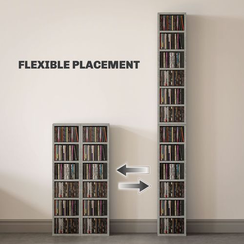 HOMCOM Set of 2 CD Storage Units with Adjustable Shelves