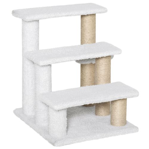 PawHut Pet Stair with 4-step Climb Ladder, Scratching Posts
