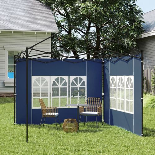 Outsunny Gazebo Side Panels for 3x3(m) or 3x6m Gazebo Canopy, 2 Pack, Blue