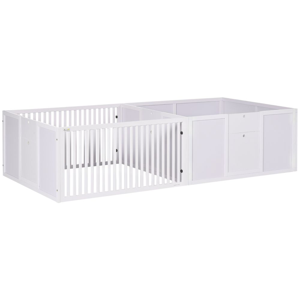 Premium 7-Panel Indoor Puppy Pen with 3 Doors & 2-Room Design