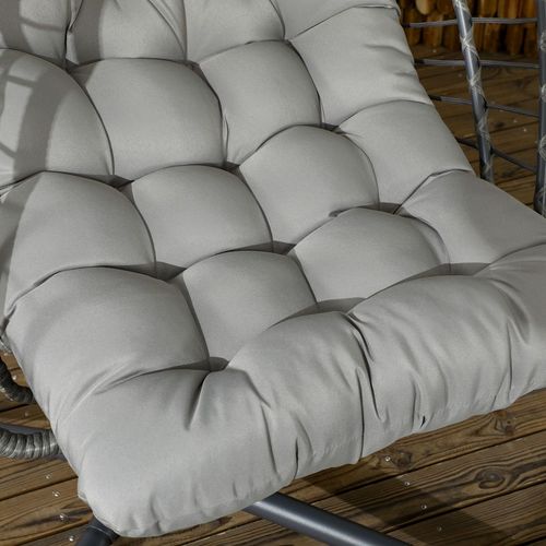 Outsunny PE Hanging Swing Chair w/ Thick Cushion, Patio Hanging Chair, Grey