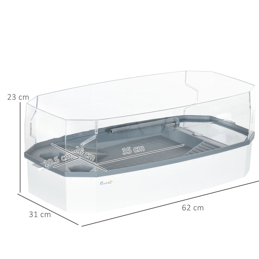 PawHut Turtle Tank - Triple Filtration, Natural Habitat, Spacious Cage - White