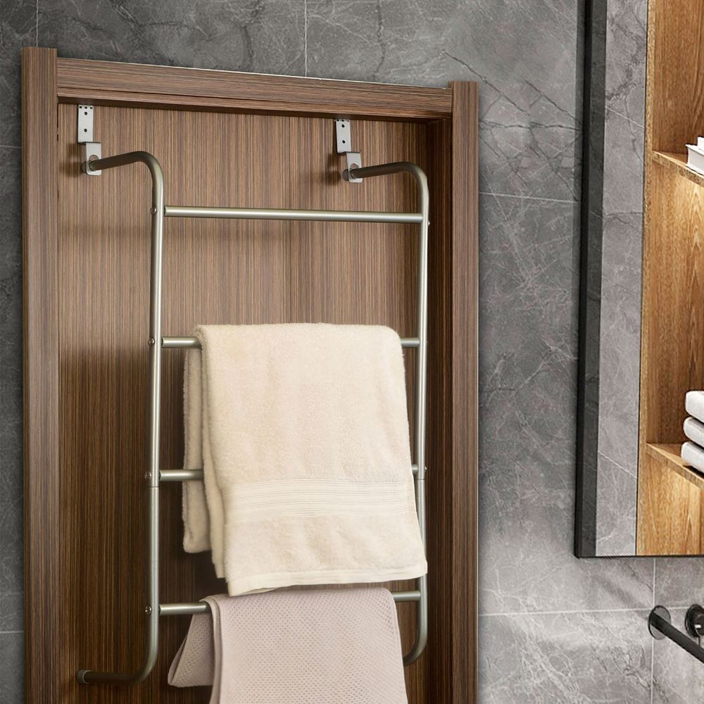 Premium 4 Tier Over Door Towel Rack - Space-Saving Storage Solution