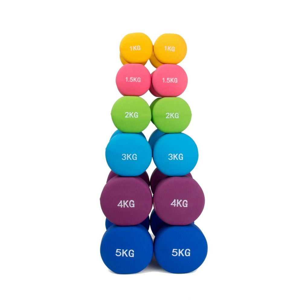 Pair of Neoprene Dumbbells Weights - Solid Iron Construction