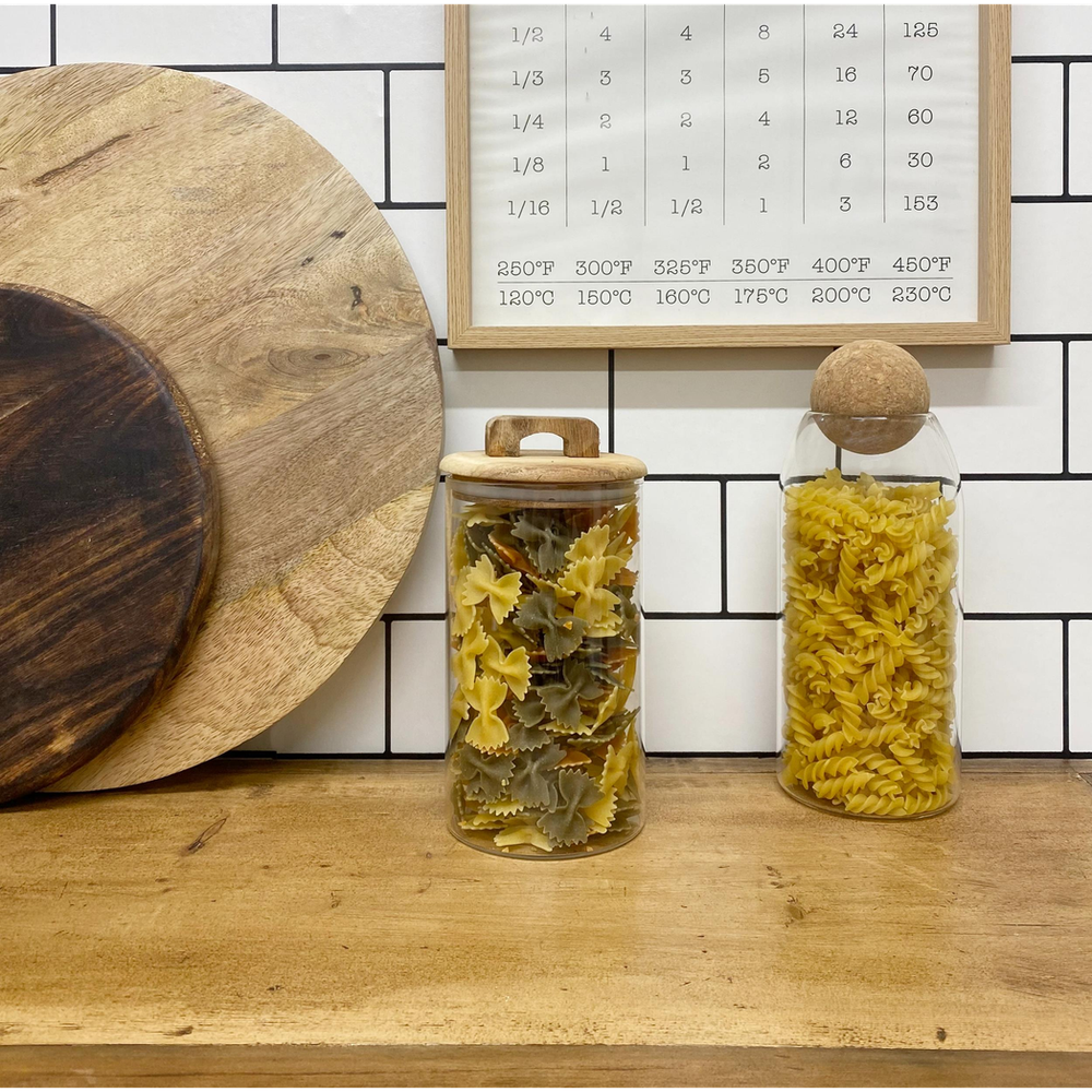 Premium Glass Storage Jar w/ Acacia Lid - 1.2L Capacity