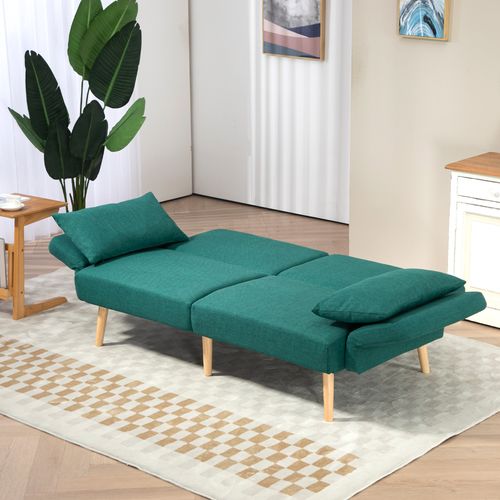 HOMCOM Convertible Sofa Bed Settee with Cushions, Adjustable Backrest