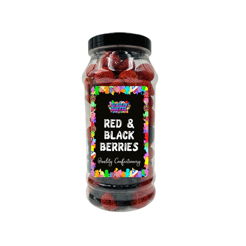 Black & Raspberry Berries Gummy Retro Sweets Gift Jar - 685g