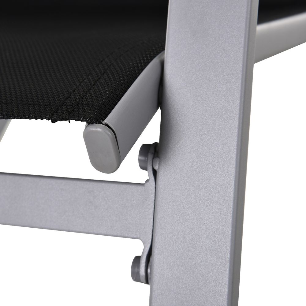 Outdoor Texteline Rocking Chair - Black/Silver