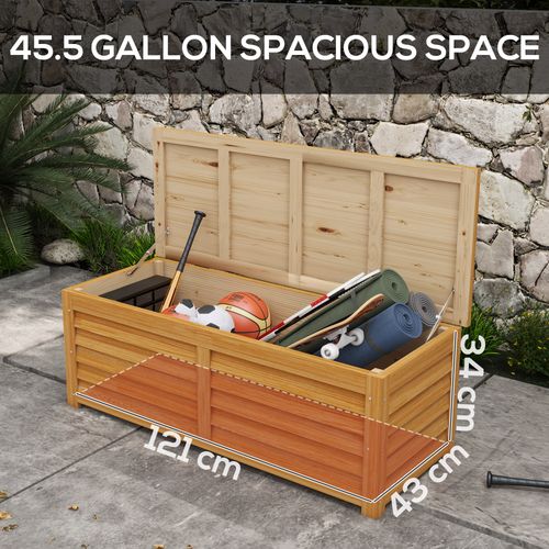 Outsunny 292L Outdoor Storage Box for Patio, Pool, Light Brown