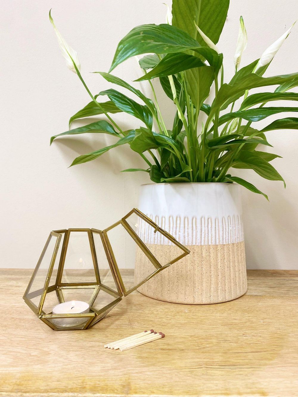 Rustic Bronze Glass Tea Light Holder - High-Quality Metal & Glass - Elegant Home Decor - D10 x H10 x W10cm