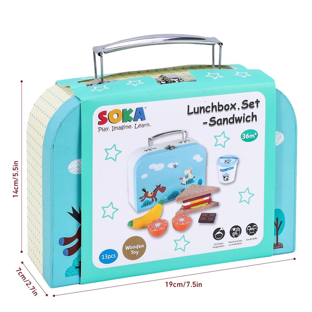 Classic Wooden Lunch Box Set: Pretend Play, Educational Toy for Kids - SOKA