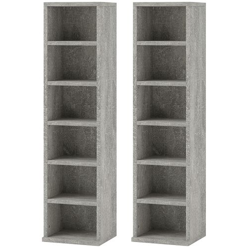 HOMCOM Set of 2 CD Storage Units with Adjustable Shelves