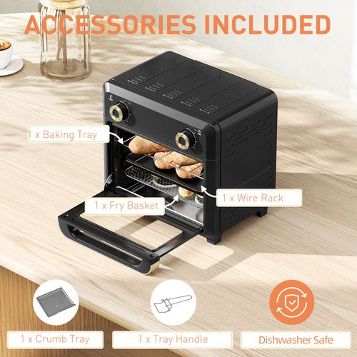 HOMCOM 10L Air Fryer Oven, Electric Oven, Grill, Roast, Bake, 1000W