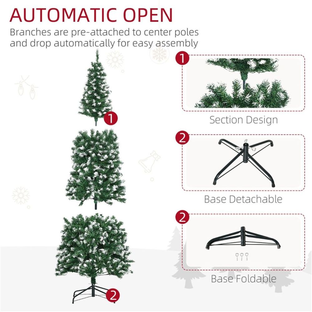 6 Ft Christmas tree with multicoloured lights | Artificial | Green