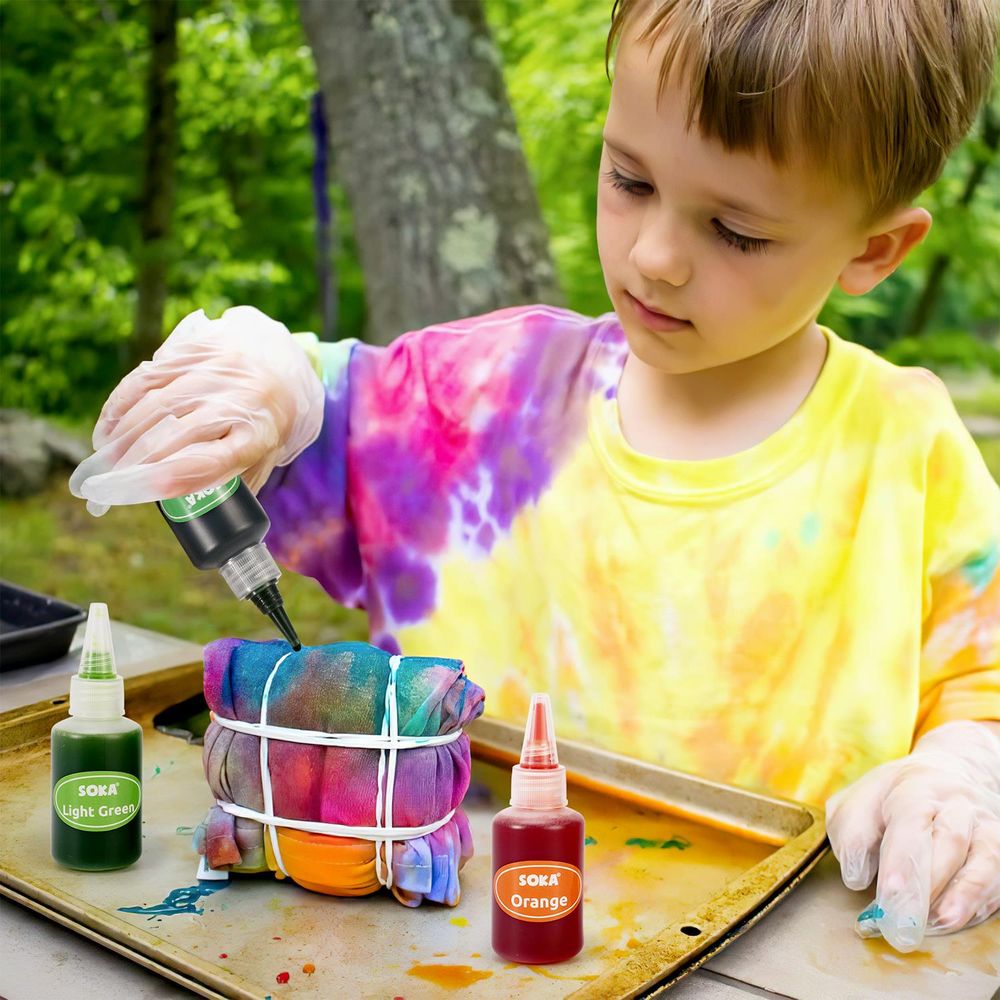 VIBRANT SOKA TIE DYE ART SET: Fun & Easy DIY Kit for Parties & Events - 18 Colors, Complete with Accessories - Safe & Non-Toxic - Ideal Gift for All Ages!