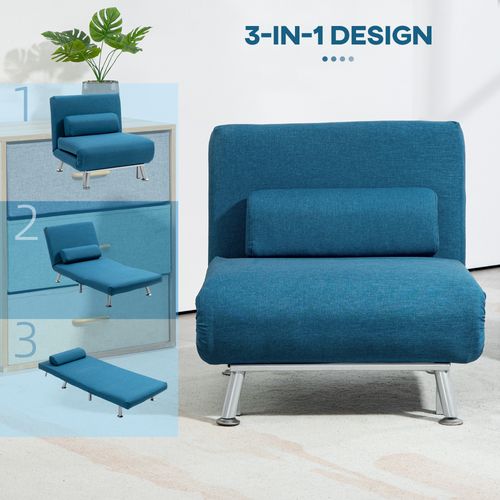 HOMCOM Single Folding 5 Position Convertible Sleeper Chair Sofa Bed