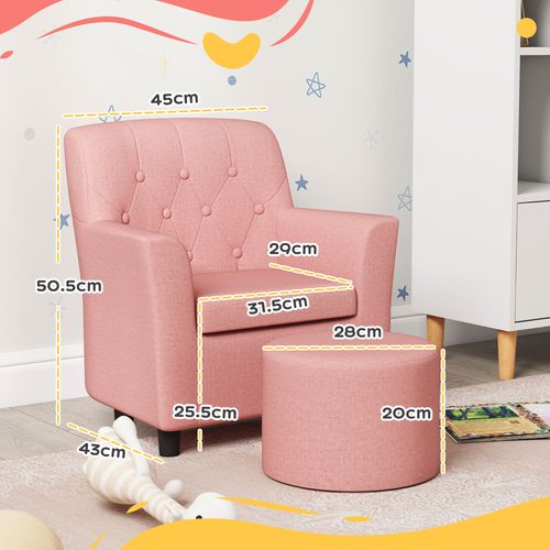 AIYAPLAY Kids Sofa Set with Footrest for Playroom Bedroom
