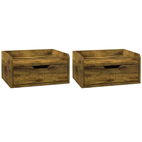 HOMCOM Floating Nightstand Set of 2, Nightstand with Drawer