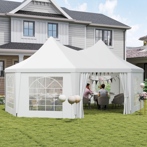 Outsunny 6.8 x 5m Garden Octagonal Gazebo Party Wedding Tent Heavy Duty Marquee