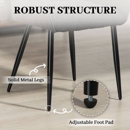 HOMCOM Accent Chair w/ Foot Pads and Chenille Fabric Arm Chair