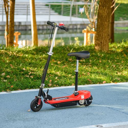 HOMCOM Folding Electric Scooter with Warning Bell, for Ages 4-14 Years, Red