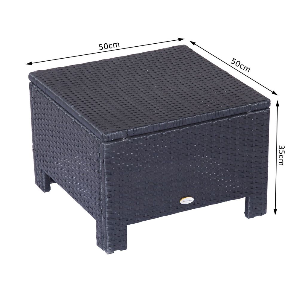 Premium Rattan Footstool Wicker Ottoman | Padded Seat Cushion | High Quality Furniture
