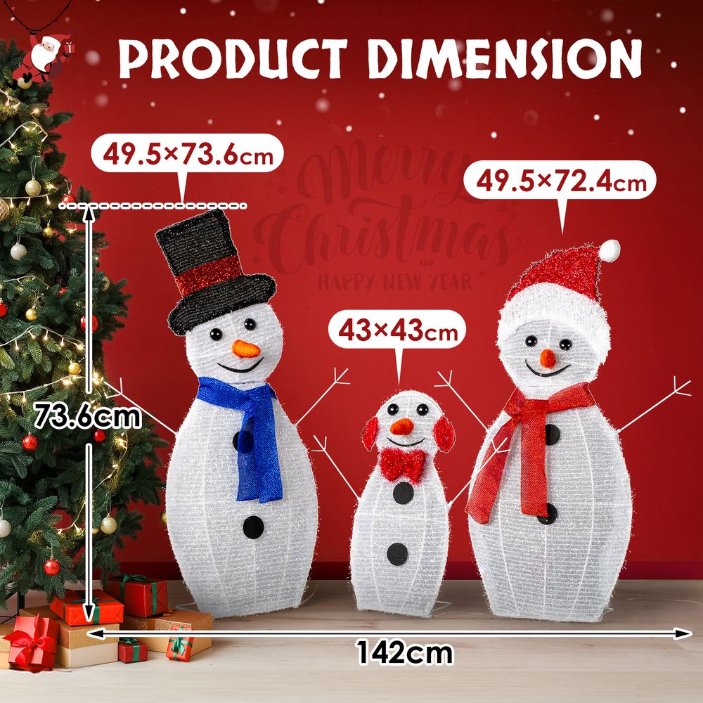 3pcs 30in-29in-17in Snowman Christmas Decoration 3x Snowmen
