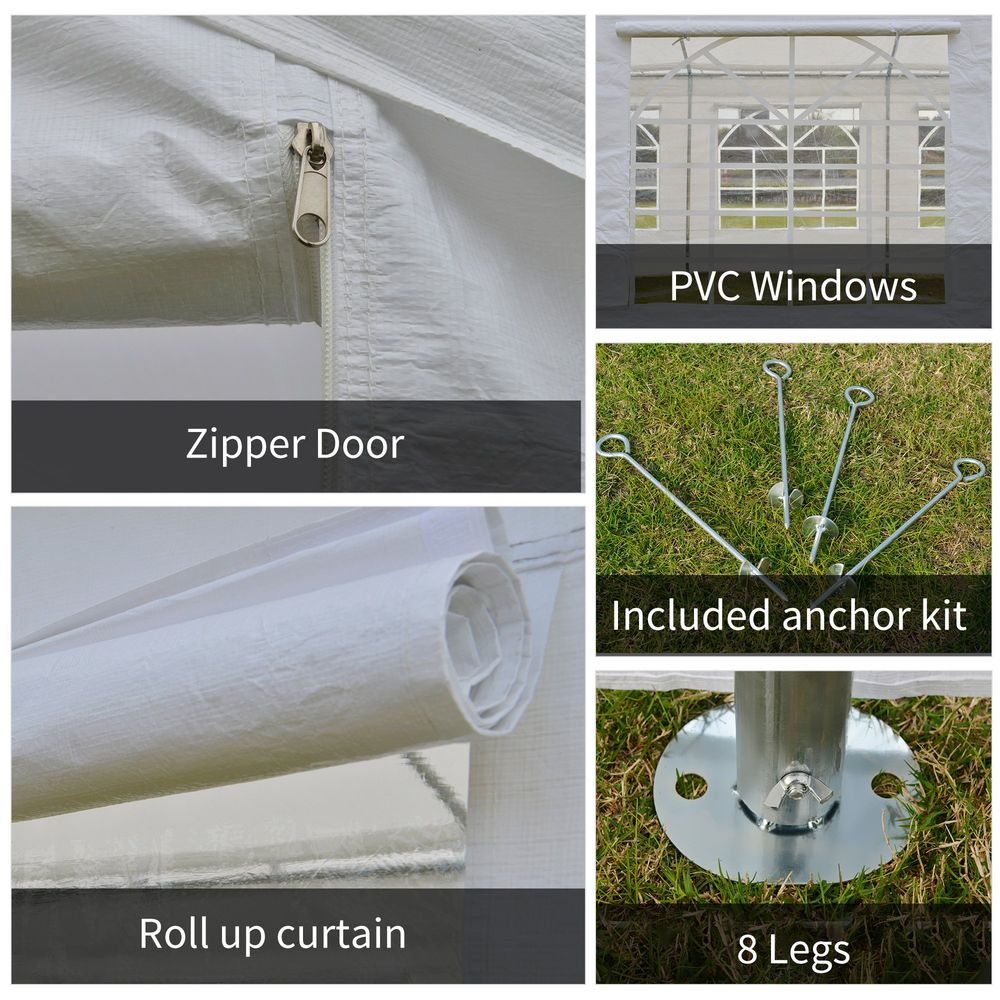 Premium 20x10 Car Tent | Outdoor Canopy Shelter | Water-Resistant | White