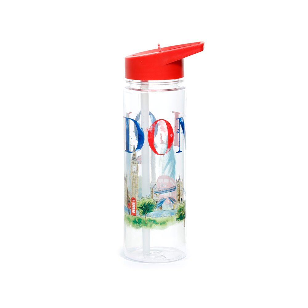 Travel-Friendly London Tour Water Bottle | 550ml | Reusable | Flip Straw