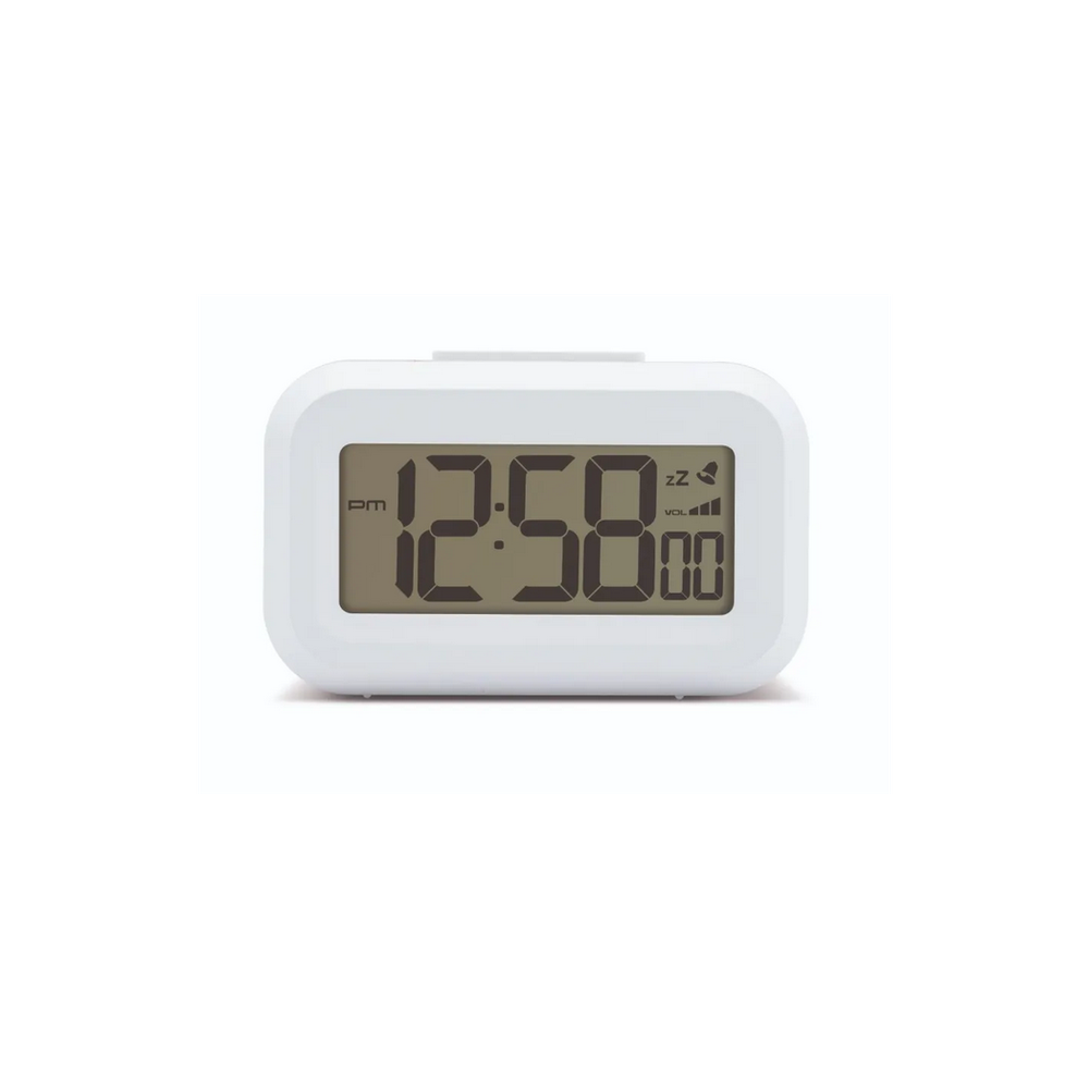 9cm White Backlit Digital Alarm Clock- Acttim Kitto: Snooze, Volume Control, LCD Screen - Best Quality