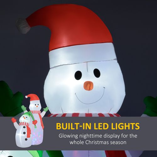 Outsunny 8FT Christmas Inflatable Snowman with Rotating Colorful LED Light
