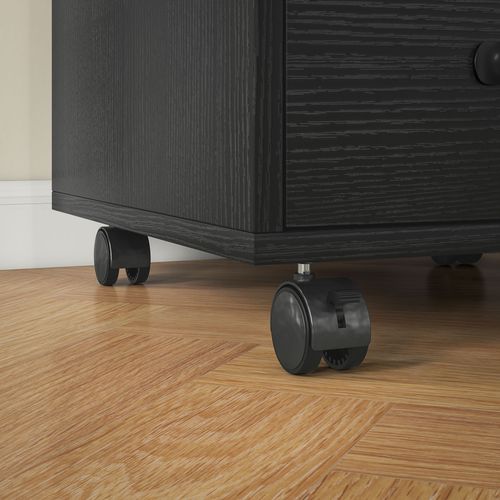 HOMCOM File Cabinet with 3 Drawers, Under Desk Mobile Filing Cabinet