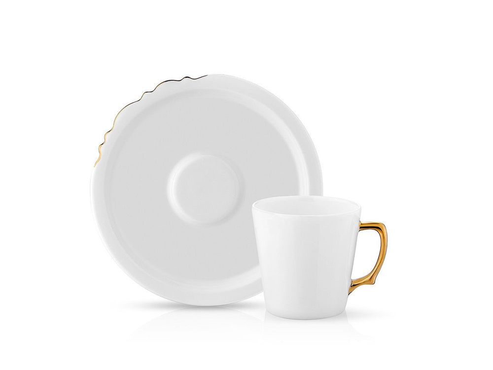 Eser-i Istanbul Tea Cup and Saucer - Gold - 230 cc
