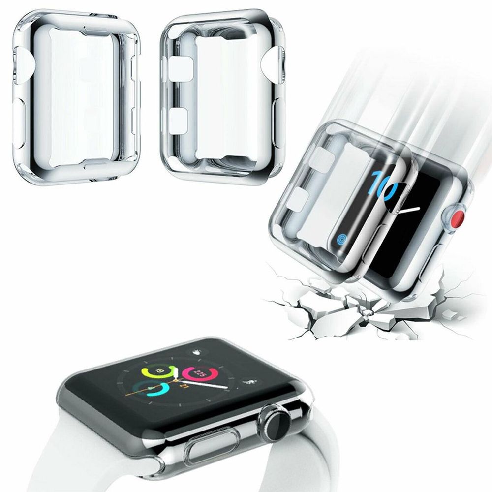 TPU All-around Protective Case for Apple Watch, 42mm - Transparent, Strong, and Durable