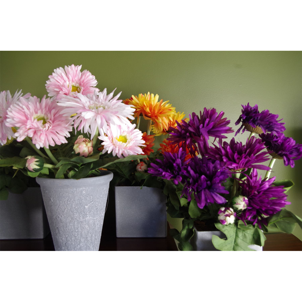 Artificial Potted Daisy Flowering Plant Purple