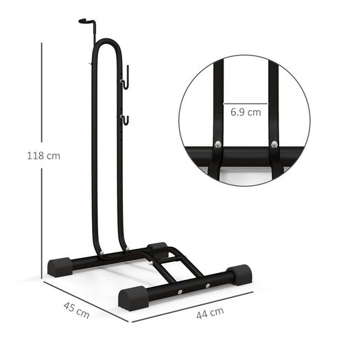 SPORTNOW Vertical & Horizontal Bike Rack Fits 6"-28" and 700c Bikes, Black