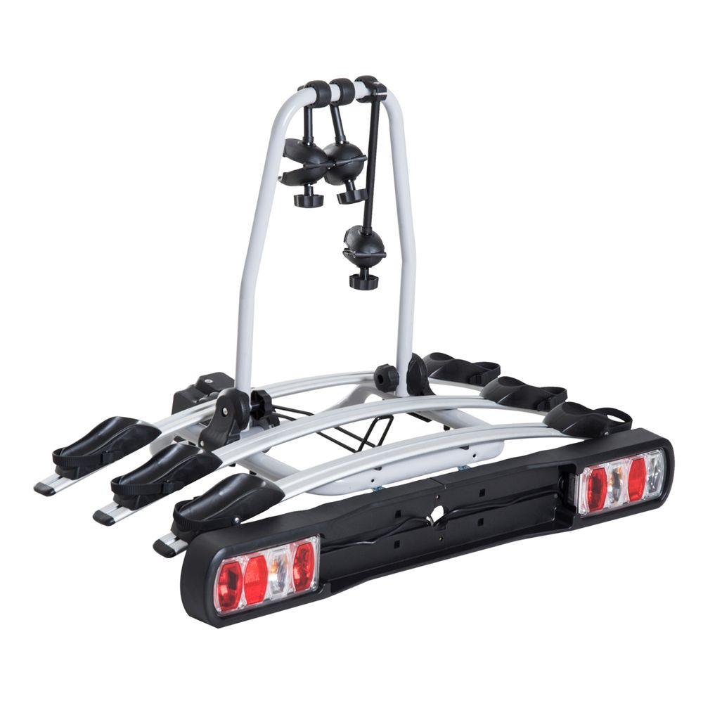 HOMCOM Bicycle Carrier Rear-mounted 3 Bike Carrier Car Rack Rear Tow Bar