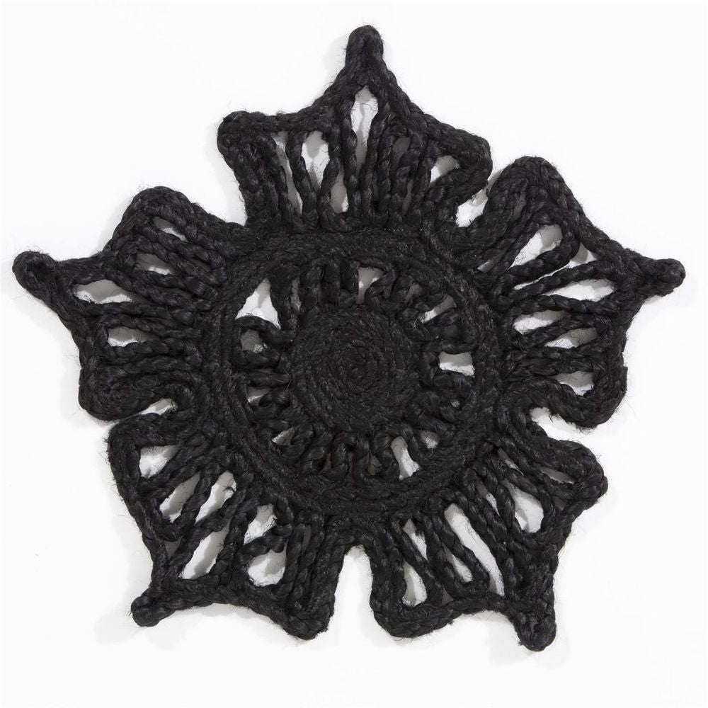Premium Jute Placemats - Set of 2 - Black - 36x36cm