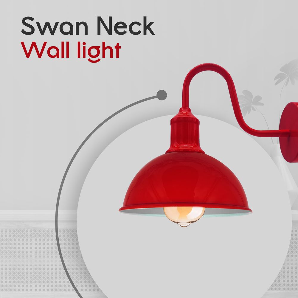 Vintage Industrial Wall Light Dome Metal E27 Indoor Lamp~ 5705