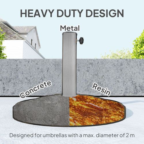 Outsunny 12kg Resin Garden Parasol Base Sun Umbrella Base, Bronze Tone